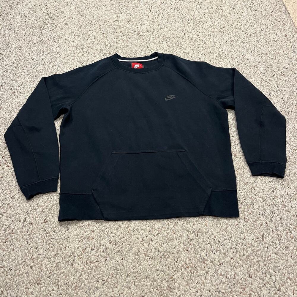 Nike Mens Tech Fleece Crewneck Sweatshirt Mens L Black Classic Athleisure Pocket